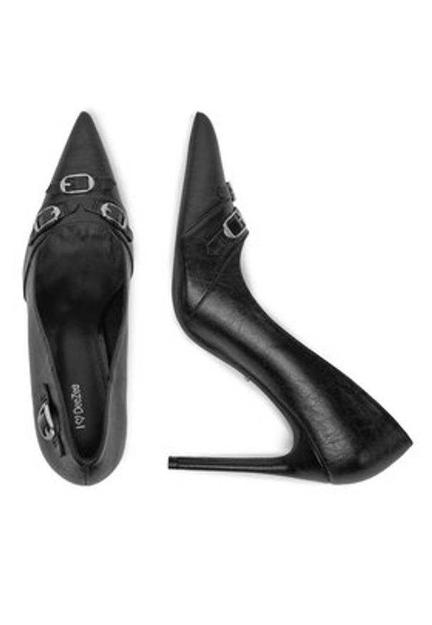 DeeZee Szpilki Q93079-2 Czarny. Kolor: czarny. Materiał: skóra. Obcas: na szpilce