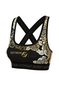 EXTREME HOBBY - Stanik Sportowy Fitness Extreme Hobby ROSE. Kolor: czarny. Materiał: poliester, elastan. Sport: fitness