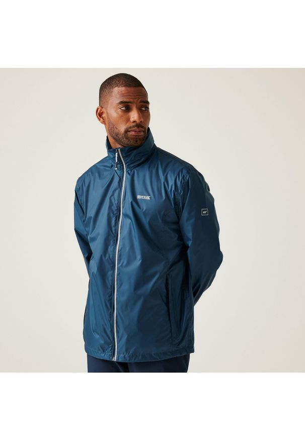 Regatta - Kurtka turystyczna męska Lyle IV przeciwdeszczowa. Kolor: niebieski. Sport: turystyka piesza