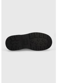 Tommy Jeans botki skórzane TJW CHUNKY BOOT HARDWARE damskie kolor czarny na platformie EN0EN02443. Nosek buta: okrągły. Kolor: czarny. Materiał: skóra. Obcas: na platformie #4