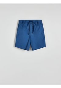 Reserved - Bawełniane szorty jogger - niebieski. Kolor: niebieski. Materiał: bawełna