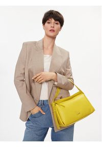 Calvin Klein Torebka Gracie Shoulder Bag K60K611661 Żółty. Kolor: żółty. Materiał: skórzane