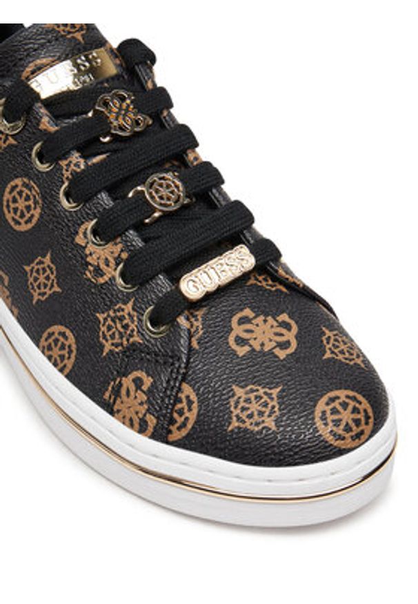 Guess Sneakersy FLPSTA FAL12 Brązowy. Kolor: brązowy. Materiał: skóra