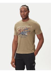 Aeronautica Militare T-Shirt 252TS2472UJ00708 Beżowy Regular Fit. Kolor: beżowy. Materiał: bawełna