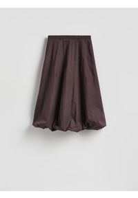 Reserved - Spódnica bombka - brązowy. Kolor: brązowy. Materiał: bawełna, tkanina #1