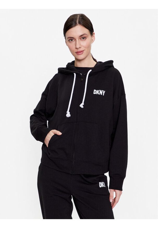 DKNY Bluza YI2022629 Czarny Regular Fit. Kolor: czarny. Materiał: bawełna