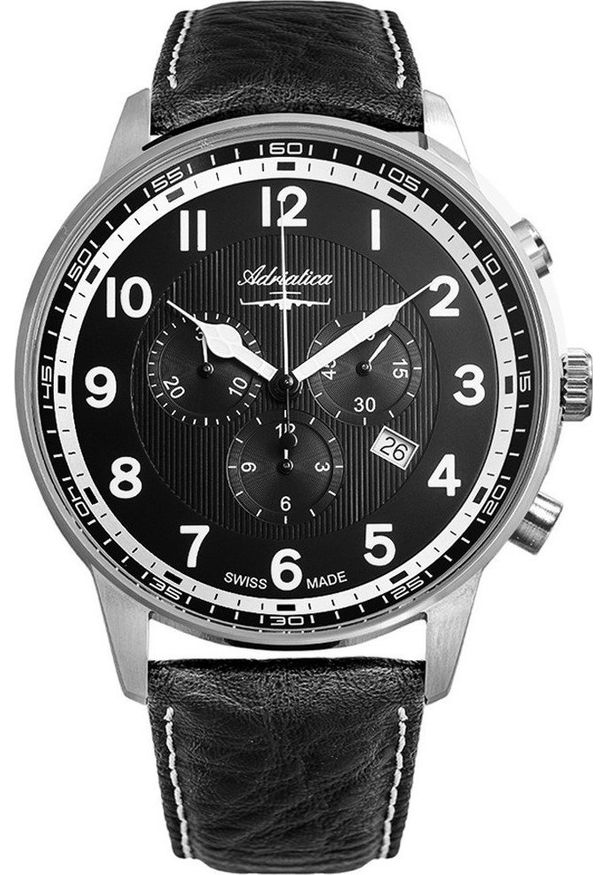 Zegarek Adriatica Zegarek męski Adriatica A1076.5224CHXLG czarny. Kolor: czarny