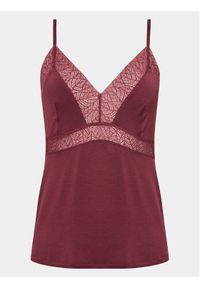 Femilet by Chantelle Koszulka piżamowa Jazz FNA510 Bordowy Regular Fit. Kolor: czerwony. Materiał: wiskoza