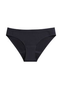 Intica - Figi menstruacyjne chłonne z oddychającego materiału Heliette. Kolor: czarny. Materiał: materiał. Wzór: gładki
