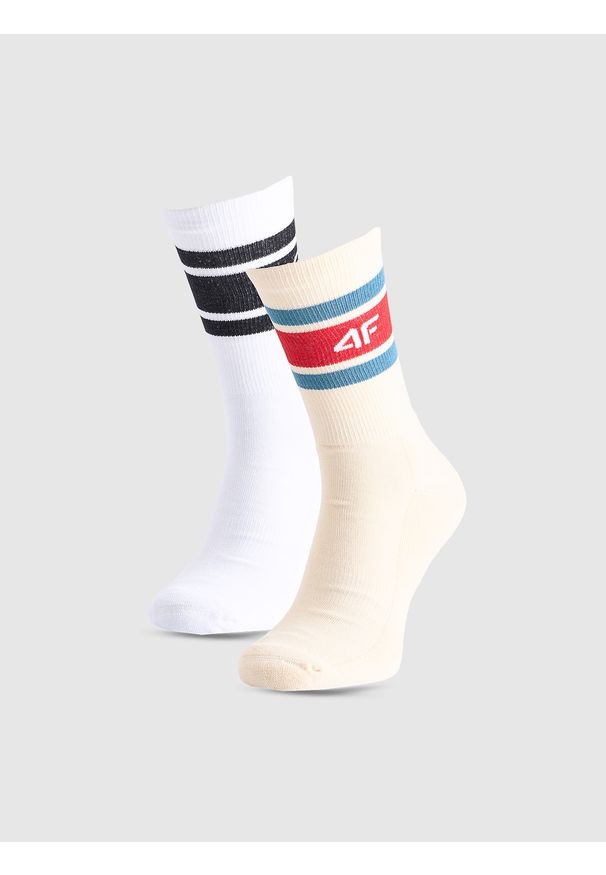 4f - 4F Skarpety casual za kostkę (2-pack) męskie - multikolor 43-46. Kolor: wielokolorowy. Materiał: włókno, materiał, bawełna