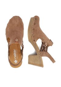 Rieker Sandały CEO-66775-24 Brązowy jasny. Kolor: brązowy. Materiał: zamsz, skóra #7