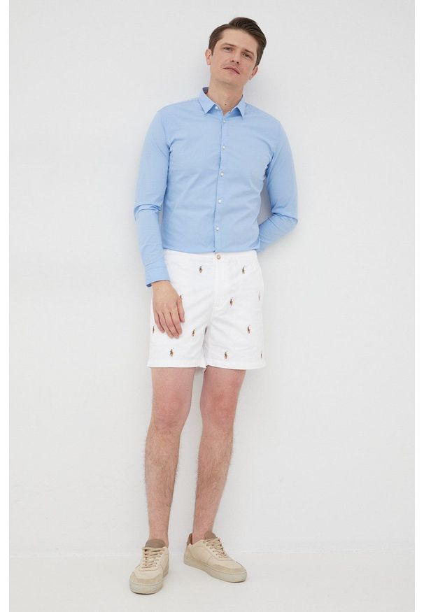 Polo Ralph Lauren szorty 710862778001 męskie kolor biały. Okazja: na co dzień. Kolor: biały. Materiał: tkanina. Styl: casual