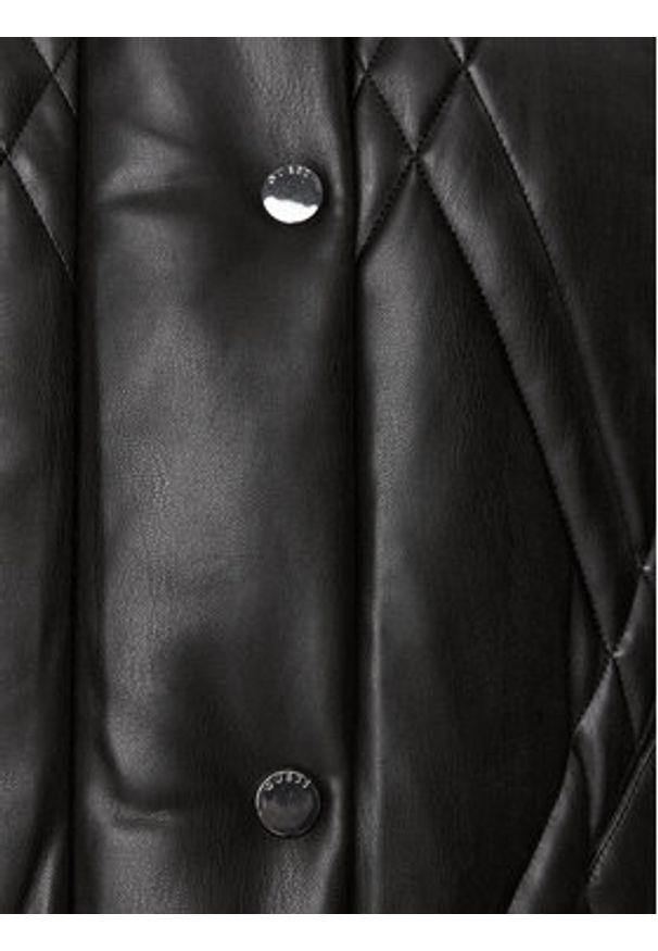 Guess Kurtka przejściowa W3BL30 WFSP0 Czarny Regular Fit. Kolor: czarny. Materiał: skóra