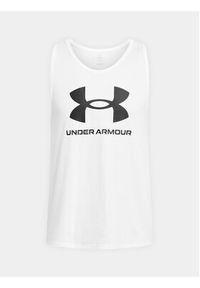 Under Armour Tank top Ua Sportstyle Logo Tank 1382883-100 Biały Loose Fit. Kolor: biały. Materiał: bawełna