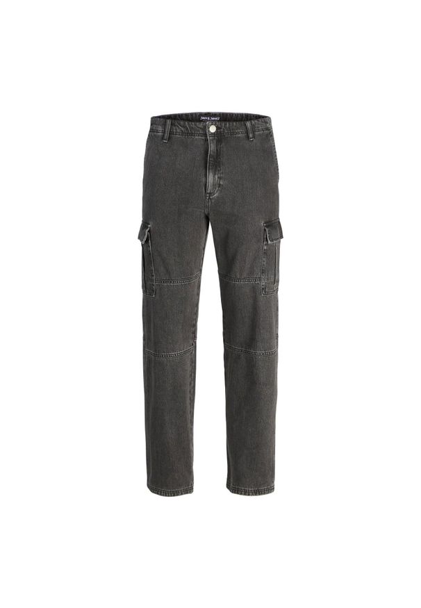 Jeans Jack & Jones Eddie Wade 348 czarny denim. Kolor: czarny. Materiał: denim, jeans. Sport: skateboard