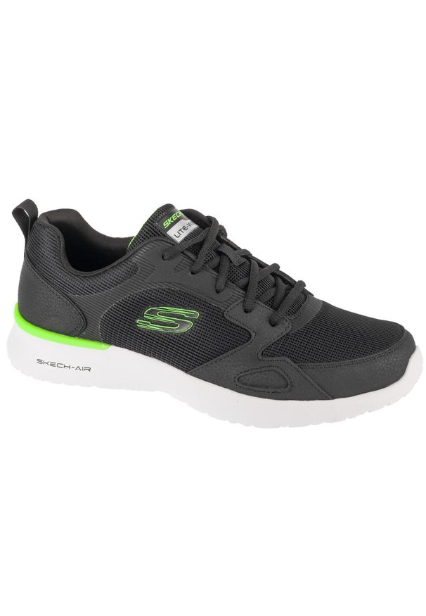 skechers - Buty sportowe Sneakersy męskie, Skech-Air Dynamight. Kolor: czarny. Sport: turystyka piesza