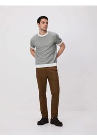 Reserved - Strukturalny sweter z krótkim rękawem - jasnoszary. Kolor: szary. Materiał: bawełna. Długość rękawa: krótki rękaw. Długość: krótkie #1