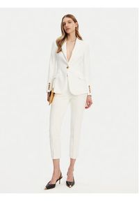 Elisabetta Franchi Marynarka GI-144-51E2-V560 Biały Regular Fit. Kolor: biały. Materiał: syntetyk