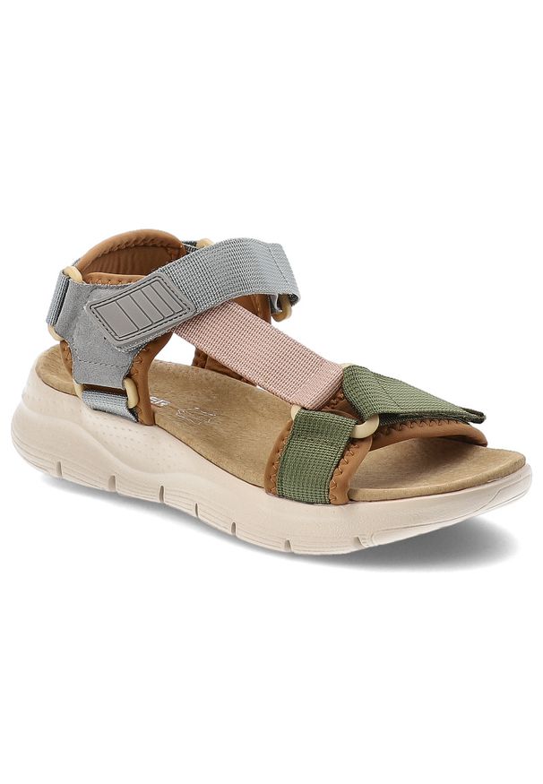 Sandały damskie Artiker, cholewka z materiału tekstylnego lekka sportowa podeszwa zapinane na rzep, kolorowe, 58C1233. Zapięcie: rzepy. Materiał: materiał. Wzór: kolorowy. Styl: sportowy