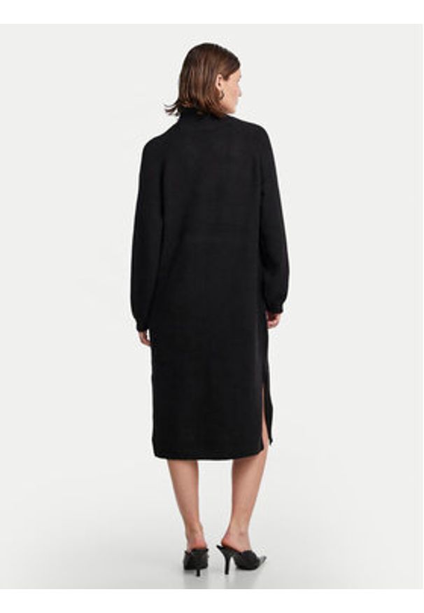 YAS Sukienka dzianinowa Balis 26030704 Czarny Loose Fit. Kolor: czarny. Materiał: syntetyk