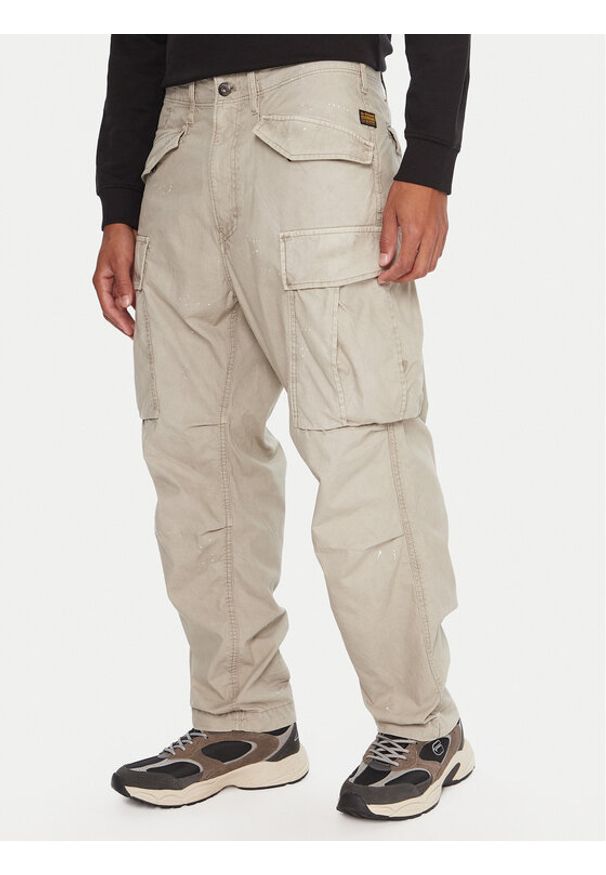 G-Star RAW - G-Star Raw Spodnie materiałowe MA1 Cargo D26945-D388 Beżowy Regular Fit. Kolor: beżowy. Materiał: bawełna