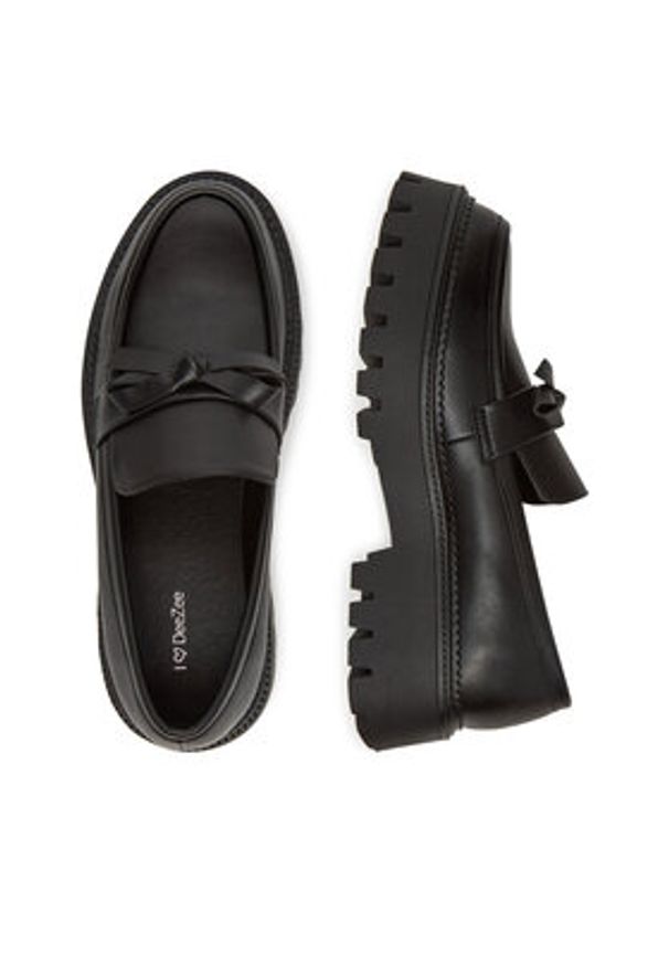 DeeZee Loafersy HY69907-3 Czarny. Kolor: czarny. Materiał: skóra