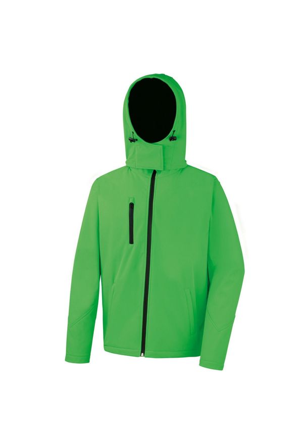 RESULT - Męska Kurtka Softshell Z Kapturem Core Lite. Typ kołnierza: kaptur. Kolor: biały, wielokolorowy, zielony, czarny. Materiał: softshell
