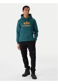 Alpha Industries Bluza Basic 178312 Zielony Regular Fit. Kolor: zielony. Materiał: bawełna #3