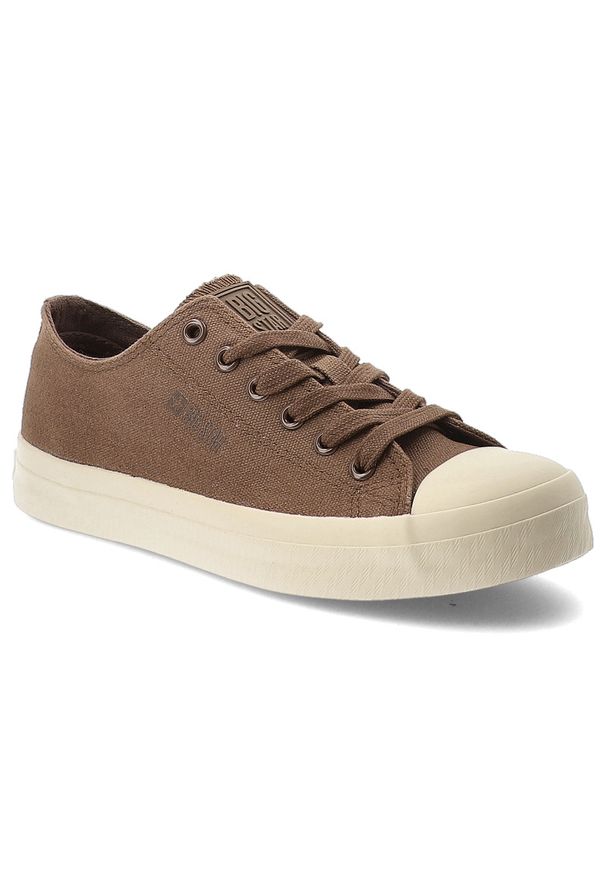 Big-Star - Trampki damskie Big Star, cholewka z materiału tekstylnego klasyczne sznurowanie zaokrąglony gumowy nosek, brązowe, TT274123. Zapięcie: sznurówki. Kolor: brązowy. Materiał: materiał, guma. Szerokość cholewki: normalna. Styl: klasyczny