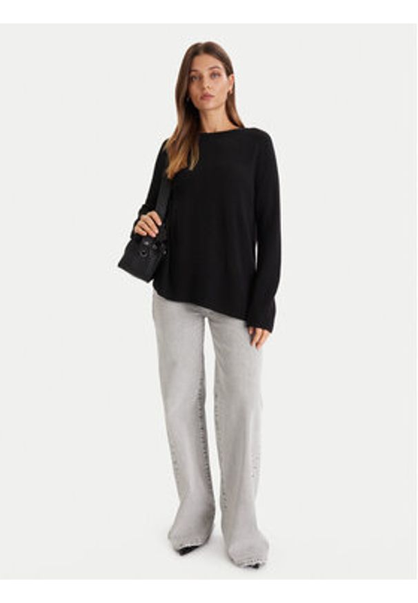 ViCOLO Sweter 22038F Czarny Regular Fit. Kolor: czarny. Materiał: kaszmir