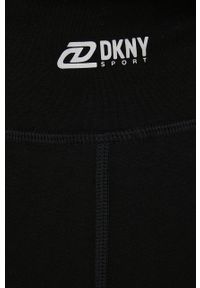 DKNY - Dkny szorty DP2S4937 damskie kolor czarny z nadrukiem high waist. Stan: podwyższony. Kolor: czarny. Wzór: nadruk #4
