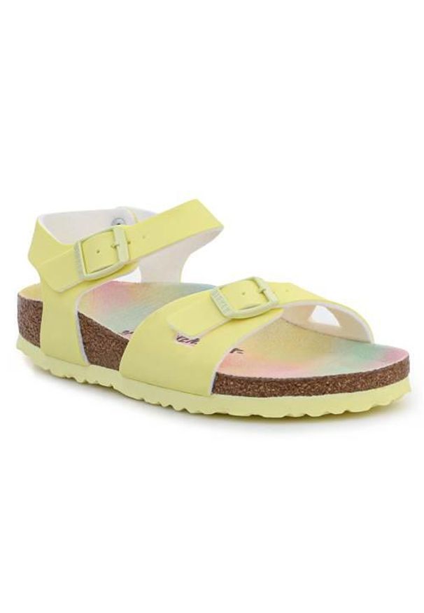 Buty do chodzenia dla dzieci Birkenstock Rio Kids. Zapięcie: klamry. Kolor: żółty. Materiał: materiał, syntetyk. Sezon: lato