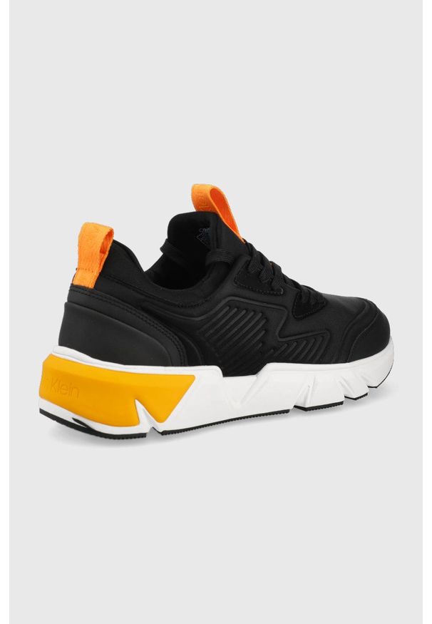 Calvin Klein sneakersy kolor czarny. Zapięcie: sznurówki. Kolor: czarny. Materiał: materiał, włókno, guma