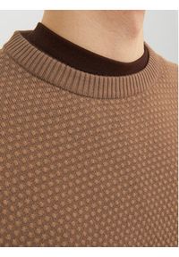 Jack & Jones - Jack&Jones Sweter 12212816 Brązowy Regular Fit. Kolor: brązowy. Materiał: bawełna #4