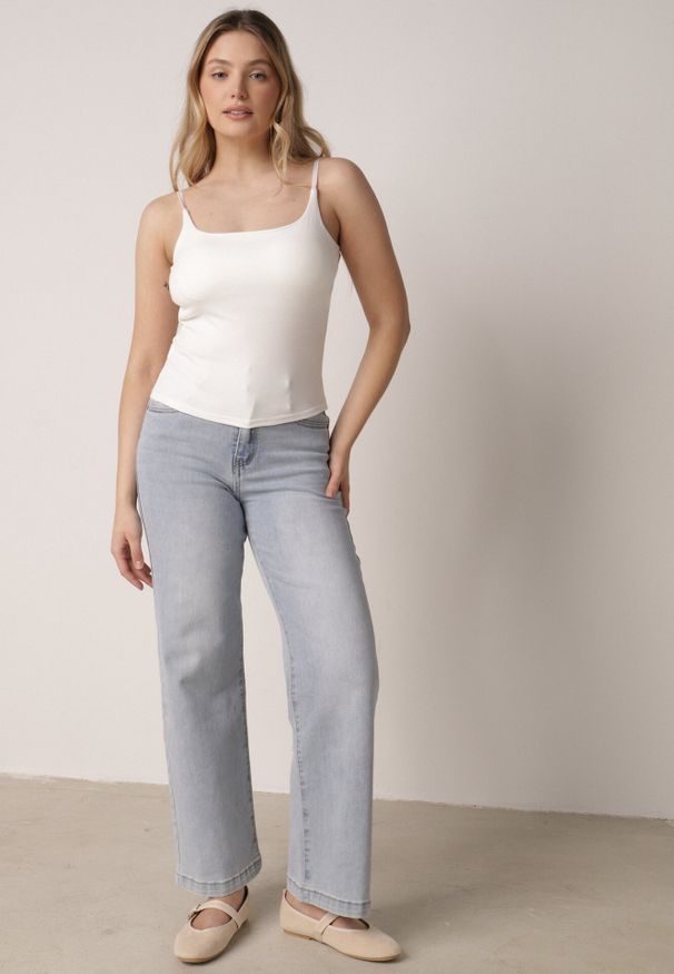 Born2be - Biały Wiskozowy Top z Podwójnymi Ramiączkami Hendrea. Okazja: na co dzień. Kolor: biały. Materiał: wiskoza. Długość rękawa: na ramiączkach. Styl: elegancki, casual