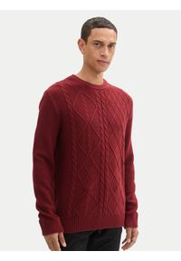 Tom Tailor Sweter 1043343 Czerwony Regular Fit. Kolor: czerwony. Materiał: bawełna #1