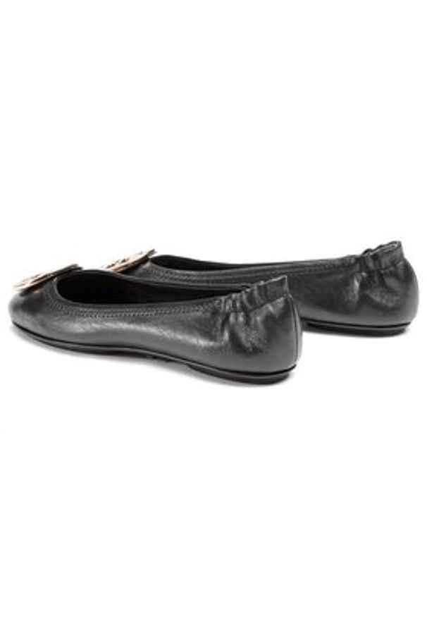 Tory Burch Baleriny Minnie Travel Ballet With Metal Logo 50393 Czarny. Kolor: czarny. Materiał: skóra