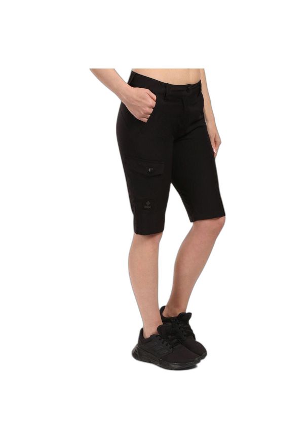 Damskie spodenki turystyczne Kilpi Sylane. Kolor: czarny. Materiał: nylon. Sport: turystyka piesza