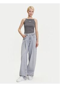 Adidas - adidas Top ALL SZN Rib JJ1223 Szary Slim Fit. Kolor: szary. Materiał: wiskoza, bawełna #5