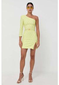 Elisabetta Franchi sukienka kolor zielony mini prosta. Kolor: zielony. Typ sukienki: proste. Długość: mini #3