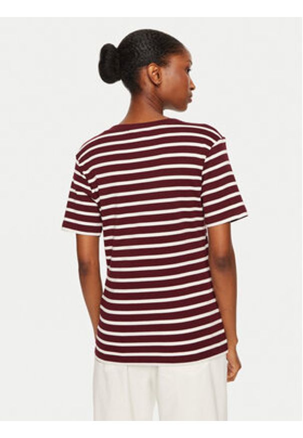 TOMMY HILFIGER - Tommy Hilfiger T-Shirt WW0WW40584 Bordowy Slim Fit. Kolor: czerwony. Materiał: bawełna
