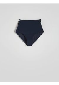 Reserved - Dół bikini - granatowy. Kolor: niebieski. Materiał: materiał. Wzór: gładki