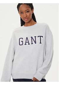 GANT - Gant Bluza Logo 4200840 Szary Relaxed Fit. Kolor: szary. Materiał: bawełna #4