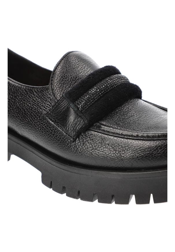 Czarne Półbuty Lemar Eleganckie Skórzane Buty. Kolor: czarny. Materiał: skóra. Szerokość cholewki: normalna. Styl: elegancki