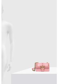 Pinko torebka skórzana kolor różowy. Kolor: różowy. Materiał: skórzane #3