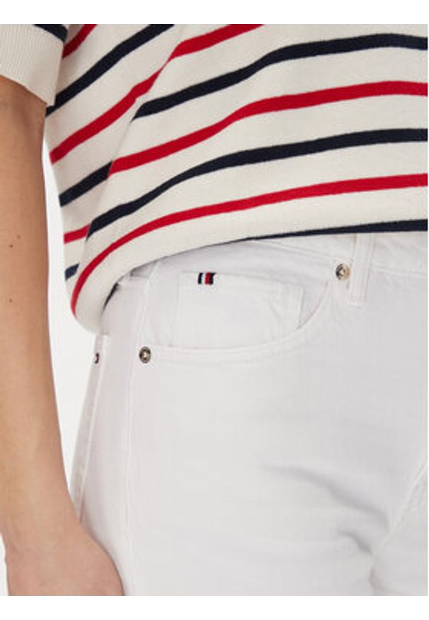 TOMMY HILFIGER - Tommy Hilfiger Szorty jeansowe Dnm Straight Short Rw White WW0WW45924 Biały Regular Fit. Kolor: biały. Materiał: bawełna