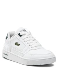 Sneakersy Lacoste T-Clip 0121 1 Suc 7-42SUC00041R5 Wht/Dk Grn. Kolor: biały. Materiał: skóra