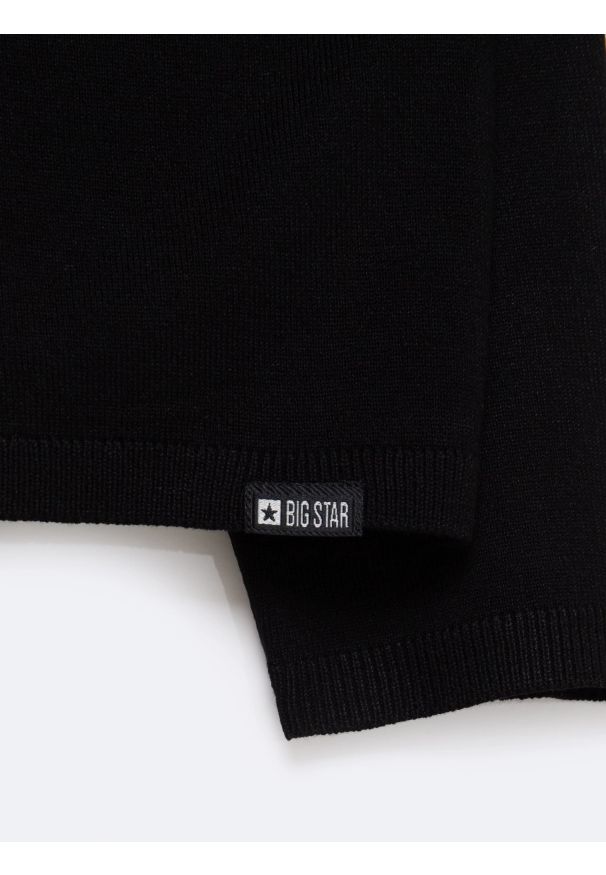 Big-Star - Sweter damski z wiskozy czarny Faustii 906. Okazja: na co dzień. Kolor: czarny. Materiał: wiskoza. Styl: elegancki, casual