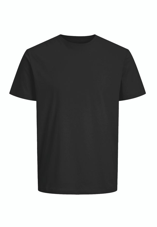 Volcano - Gładki t-shirt, Comfort Fit, T-BAS. Okazja: na co dzień. Kolor: czarny. Materiał: bawełna, skóra, materiał. Długość rękawa: krótki rękaw. Długość: krótkie. Wzór: gładki. Styl: klasyczny, casual, elegancki