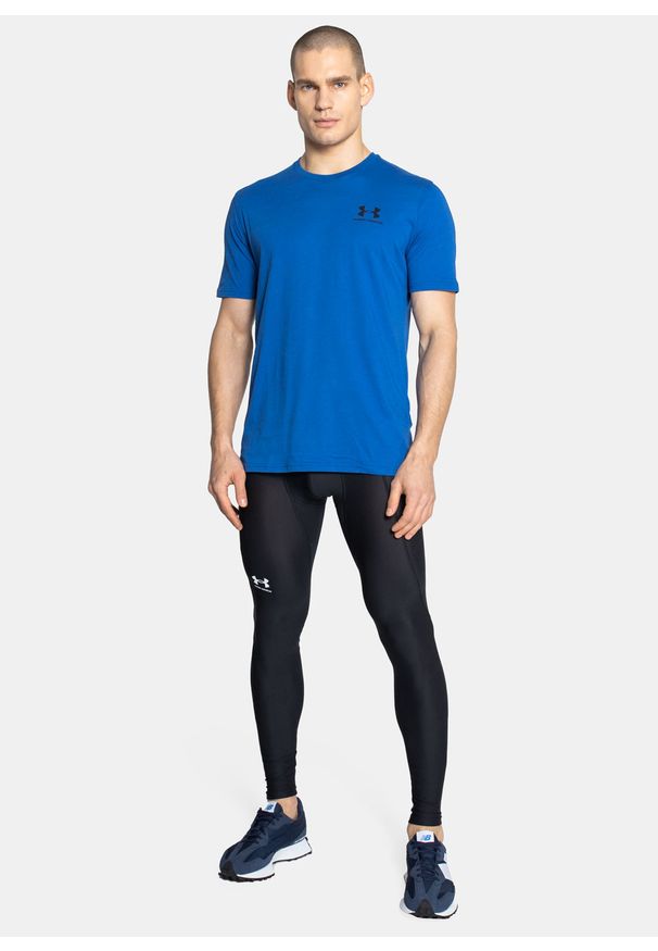 Legginsy treningowe męskie czarne Under Armour HeatGear Armour. Kolor: czarny. Sport: fitness